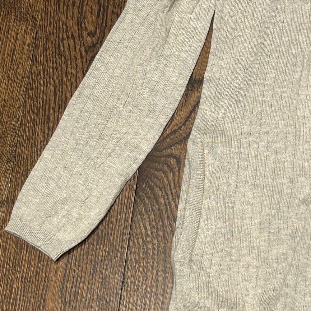 One Grey Day Ribbed Duster Cardigan Sweater - Picture 2 of 8